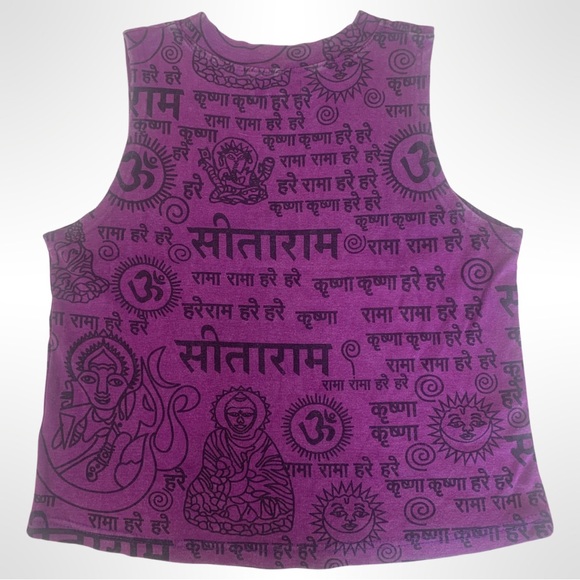TREE OF LIFE cotton tank size S/M in purple hippie boho - Picture 3 of 5